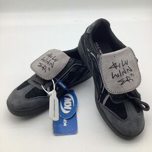 Kill Winner Club Low Top‎ Suede Skate Sneakers Button Detail Black Gray NWT